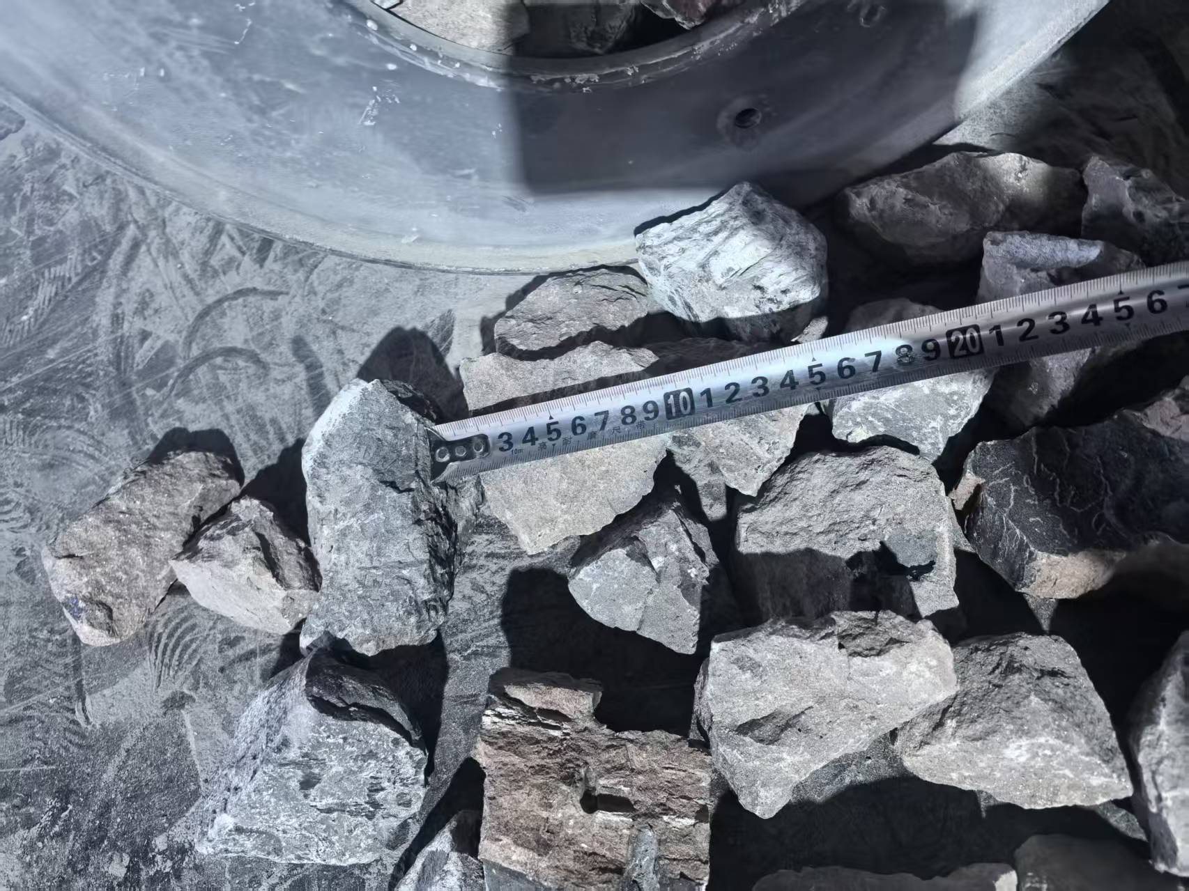 Calcium carbide granules close-up